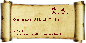 Kemendy Viktória névjegykártya